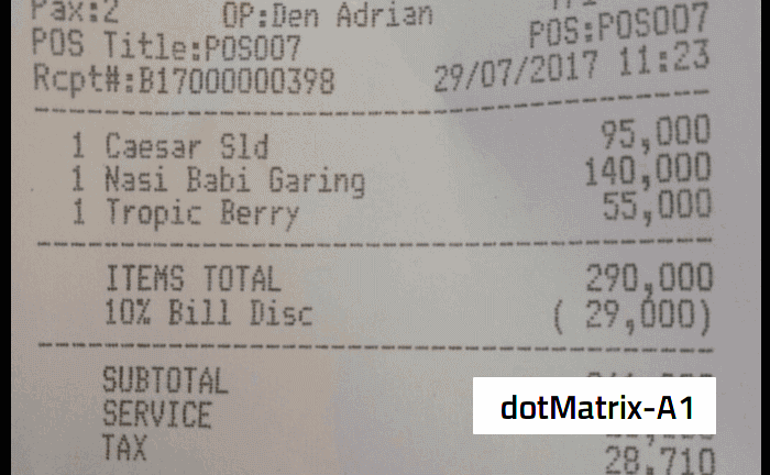 dtMtrx:A1 – Receipt Font, POS Printer Font, Cash Register Font ...