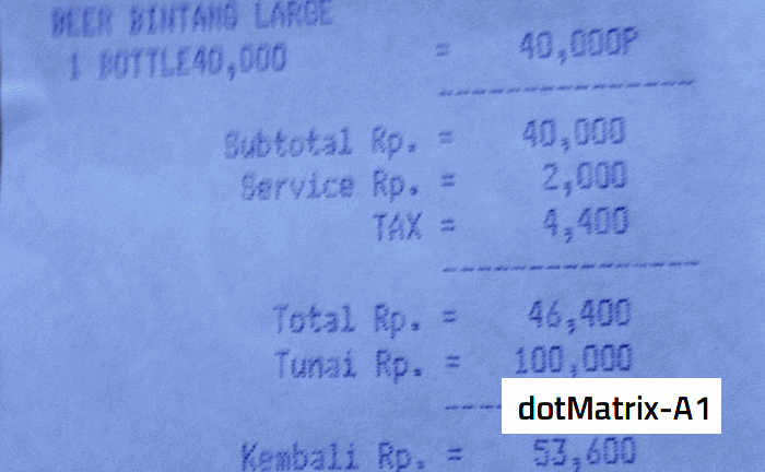 Dtmtrx A1 Receipt Font Pos Printer Font Cash Register Font